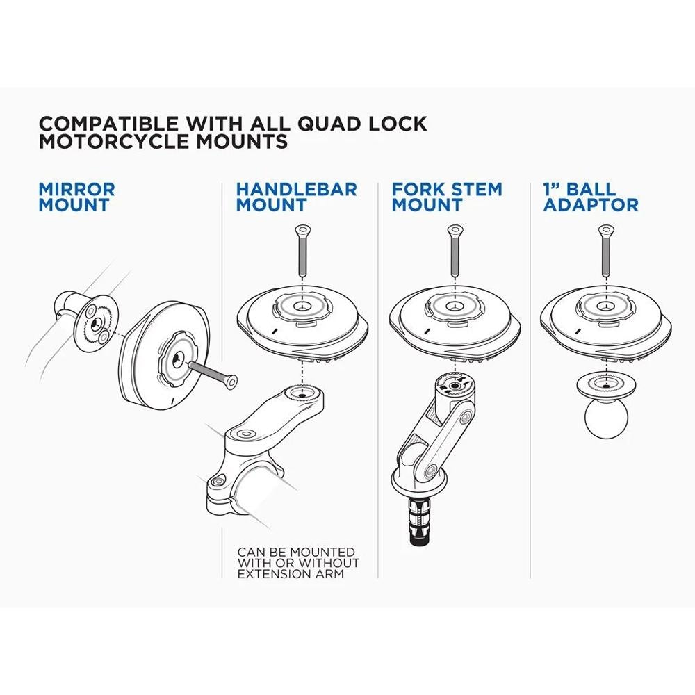 QLA-MOT-WCH-3 クアッドロック Quad Lock ワイヤレス充電ヘッド IP66防水防塵 V3 モーターサイクル用